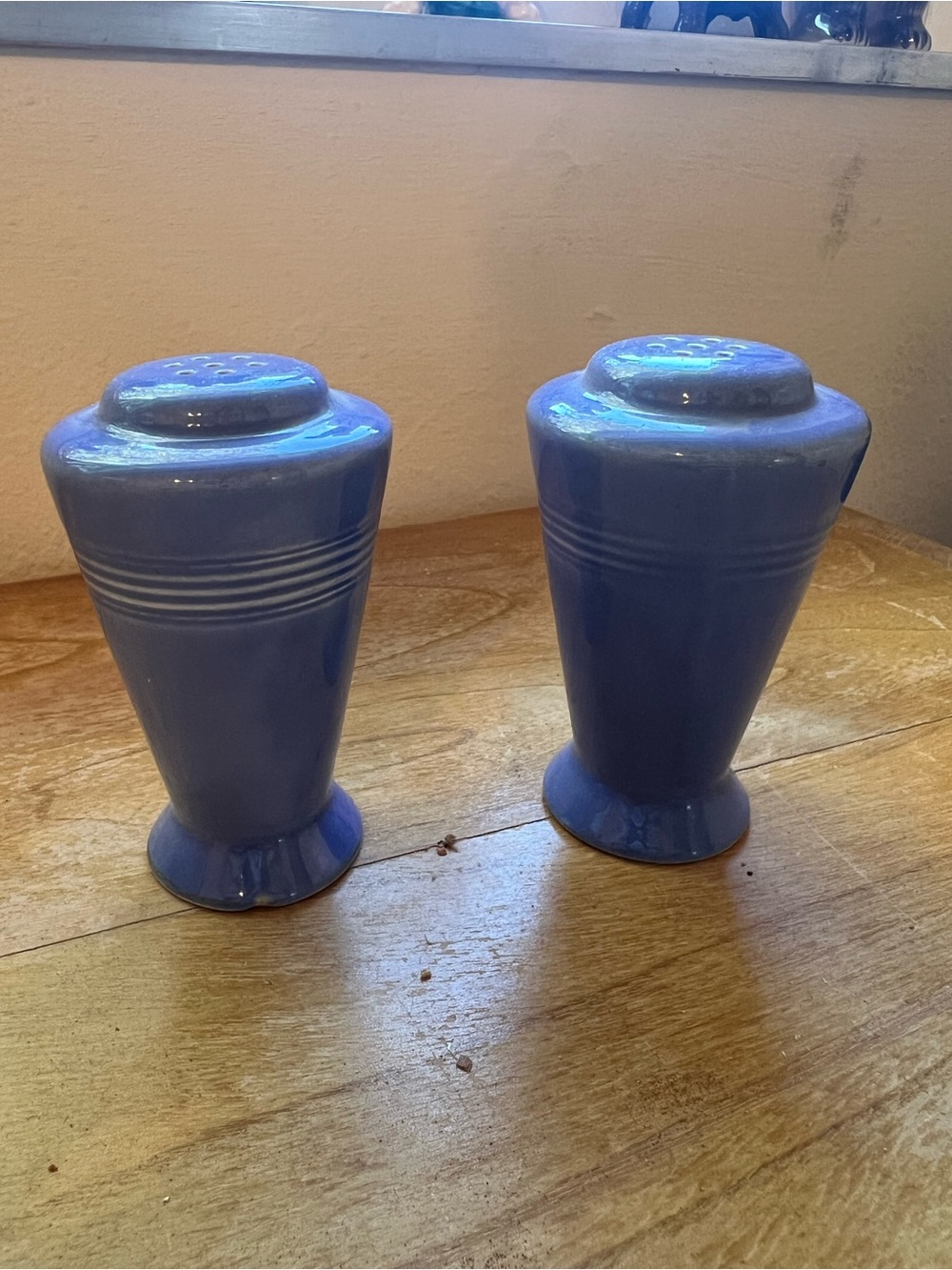 Fiesta Blue Ceramic Salt and Pepper Shakers